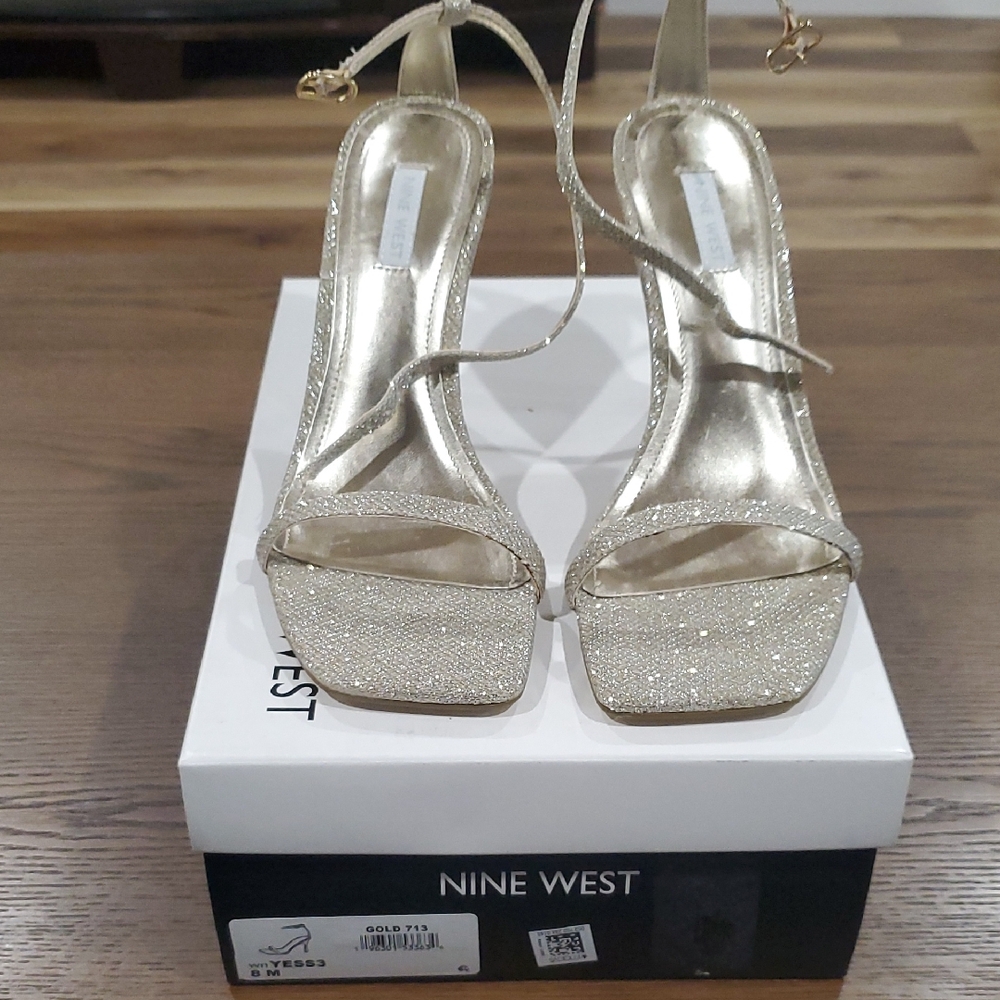 Nine West Shimmering Gold Heels